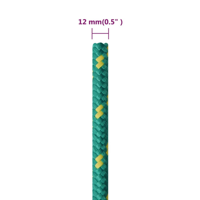 Vrv za čoln zelena 12 mm 25 m polipropilen